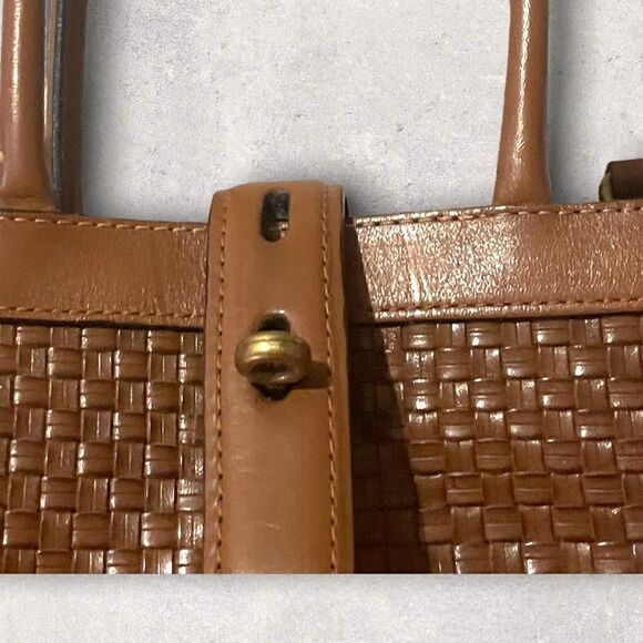 Orvis | EUC Vintage Medium Brown Woven Leather Shoulder-bag Purse - Picture 9 of 11